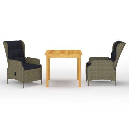 Ensemble à manger de jardin 3 pcs Marron 639244639244