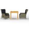 Ensemble à manger de jardin 3 pcs Marron 639244639244