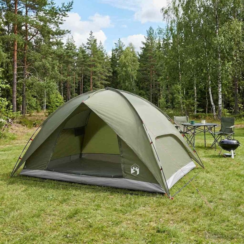 Tente de camping avec un abri imperméable Dôme Vert olive 639245639245
