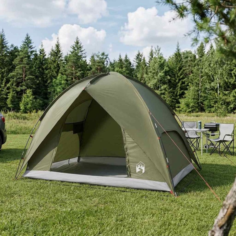 Tente de camping avec un abri imperméable Dôme Vert olive 639246639246