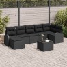 Ensemble de canapé de jardin avec coussin 8 pcs Noir Poly rotin 639250639250