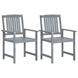Chaises de jardin lot de 2 Gris Bois solide d'acacia 639261639261