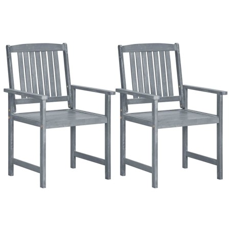 Chaises de jardin lot de 2 Gris Bois solide d'acacia 639261639261