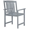 Chaises de jardin lot de 2 Gris Bois solide d'acacia 639261639261