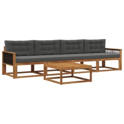 Ensemble de canapés d'extérieur 5 pcs Naturel et Anthracite 639263639263