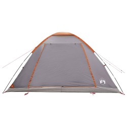 Tente de camping Gris et orange 6 personnes Polyester et Acier 639268639268