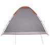Tente de camping Gris et orange 6 personnes Polyester et Acier 639268639268