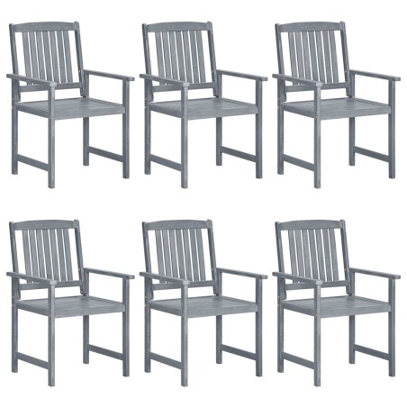 Chaises de jardin lot de 6 Bois d'acacia massif Gris 639271639271
