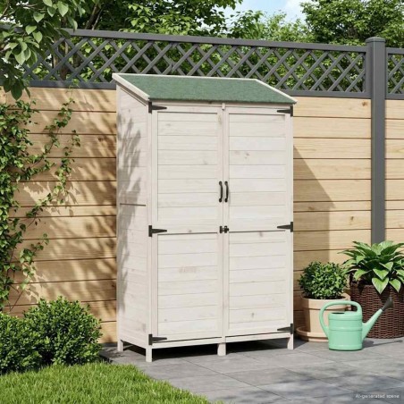 Abri de jardin Blanc 106,5 x 56 x 176 cm Bois de Sapin Massif 639272639272