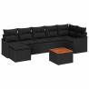 Ensemble de canapé de jardin avec coussin 8 pcs Noir polyrotin 639273639273