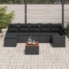 Ensemble de canapé de jardin avec coussin 8 pcs Noir polyrotin 639273639273