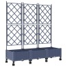 Bac de jardin avec treillis et roues 3 pc Gris PP 639275639275