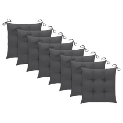 Chaises de jardin et coussins lot de 8 Bois acacia solide Gris 639278639278