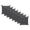 Chaises de jardin et coussins lot de 8 Bois acacia solide Gris 639278639278