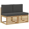2 Pièce Sofa de milieu extérieur Bois d'Acacia Massif Blanc 639279639279