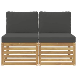 2 Pièce Sofa de milieu extérieur Bois d'Acacia Massif Blanc 639279639279