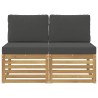 2 Pièce Sofa de milieu extérieur Bois d'Acacia Massif Blanc 639279639279
