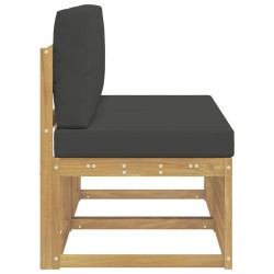 2 Pièce Sofa de milieu extérieur Bois d'Acacia Massif Blanc 639279639279