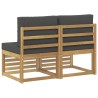 2 Pièce Sofa de milieu extérieur Bois d'Acacia Massif Blanc 639279639279