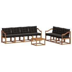 Ensemble de canapés d'extérieur 8 pcs Naturel et Noir 639284639284