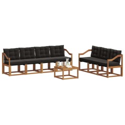 Ensemble de canapés d'extérieur 8 pcs Naturel et Noir 639284639284