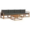 Ensemble de canapés d'extérieur 5 pcs Naturel et Anthracite 639289639289