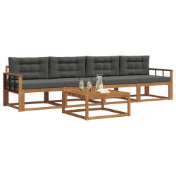 Ensemble de canapés d'extérieur 5 pcs Naturel et Anthracite 639289639289