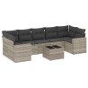 Salon de jardin 8 pcs avec coussins gris clair résine tressée 639290639290
