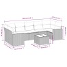 Salon de jardin 8 pcs avec coussins gris clair résine tressée 639290639290