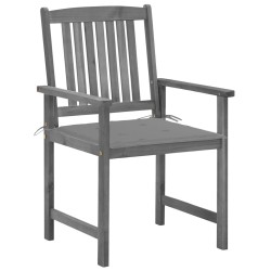 Chaises de jardin et coussins lot de 2 Gris Bois acacia massif 639302639302