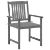 Chaises de jardin et coussins lot de 2 Gris Bois acacia massif 639302639302