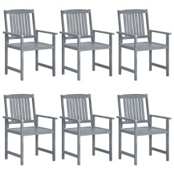 Chaises de jardin et coussins lot de 6 Bois acacia massif Gris 639304639304