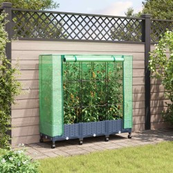 Jardinière de jardin avec couverture de serre et roues 3 pc PP 639308639308