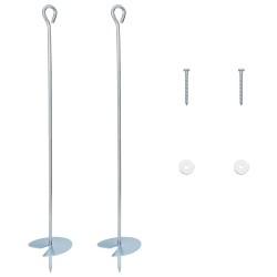 Ancre de terre 2 pcs Argenté Ø10 x 60 cm Métal galvanisé 639313639313