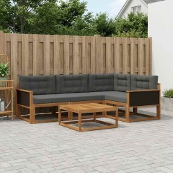 Ensemble de canapés d'extérieur 5 pcs Naturel et Anthracite 639314639314