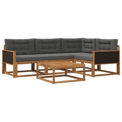 Ensemble de canapés d'extérieur 5 pcs Naturel et Anthracite 639314639314
