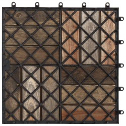 Carreau de terrasse 30 pcs Gris 30 x 30 cm Bois d'acacia 639315639315
