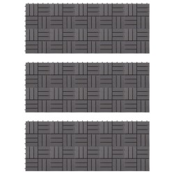 Carreau de terrasse 30 pcs Gris 30 x 30 cm Bois d'acacia 639315639315