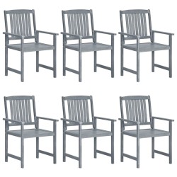 Chaises de jardin et coussins lot de 6 Bois acacia massif Gris 639318639318