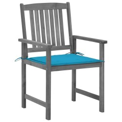 Chaises de jardin et coussins lot de 2 Gris Bois acacia massif 639319639319