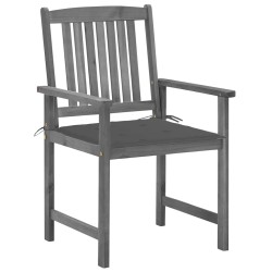 Chaises de jardin et coussins lot de 2 Gris Bois acacia massif 639320639320
