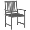 Chaises de jardin et coussins lot de 2 Gris Bois acacia massif 639320639320
