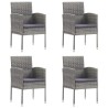 Chaises de jardin coussins gris foncé 4 pcs gris résine tressée 639321639321
