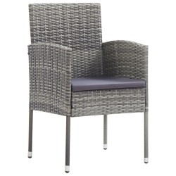 Chaises de jardin coussins gris foncé 4 pcs gris résine tressée 639321639321