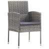 Chaises de jardin coussins gris foncé 4 pcs gris résine tressée 639321639321