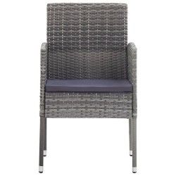Chaises de jardin coussins gris foncé 4 pcs gris résine tressée 639321639321