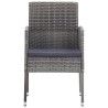 Chaises de jardin coussins gris foncé 4 pcs gris résine tressée 639321639321