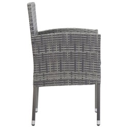 Chaises de jardin coussins gris foncé 4 pcs gris résine tressée 639321639321