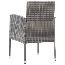 Chaises de jardin coussins gris foncé 4 pcs gris résine tressée 639321639321