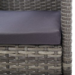Chaises de jardin coussins gris foncé 4 pcs gris résine tressée 639321639321